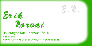 erik morvai business card